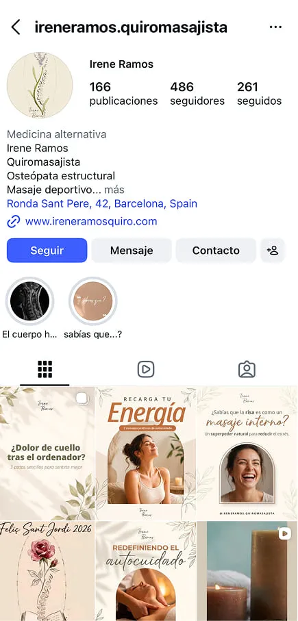 Ejemplo de perfil de Instagram para marcas y negocios