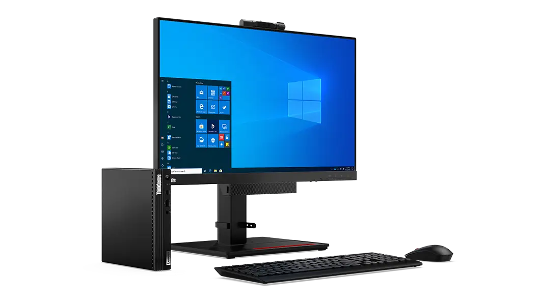 Ordenador Lenovo ThinkCentre con monitor y periféricos para uso empresarial